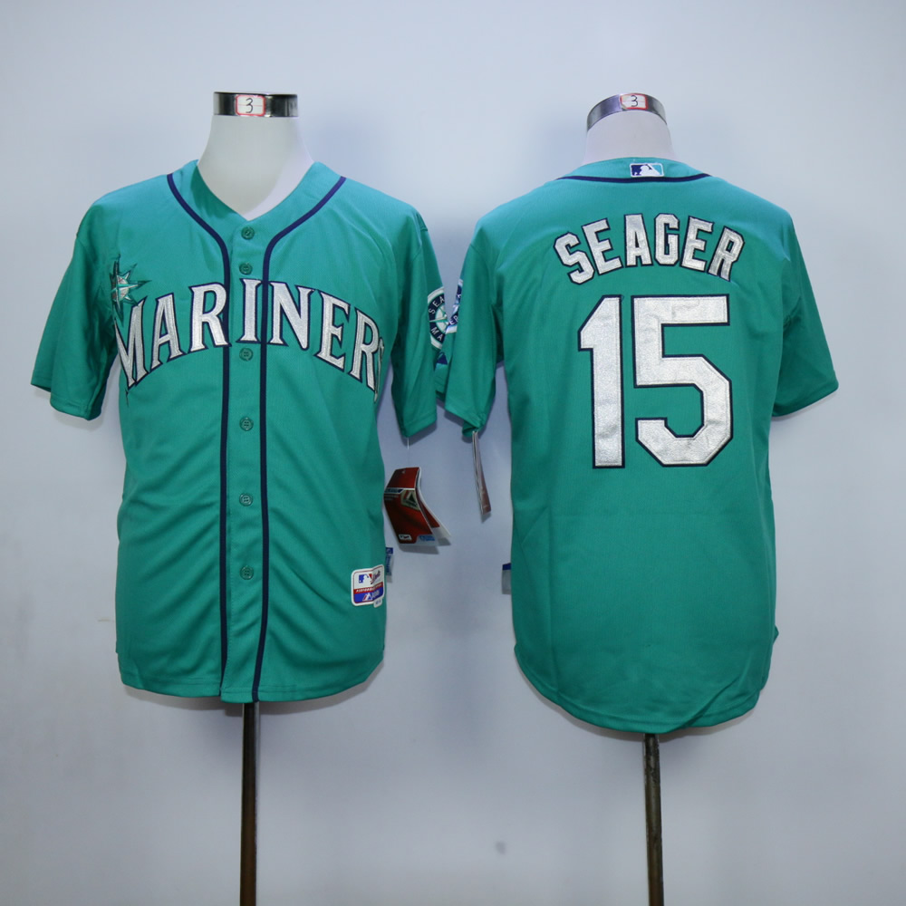 Men Seattle Mariners #15 Seager Green MLB Jerseys->seattle mariners->MLB Jersey